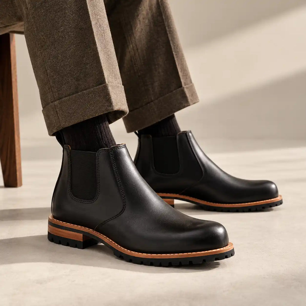 The Rowan — Handcrafted Chelsea Boot - Black