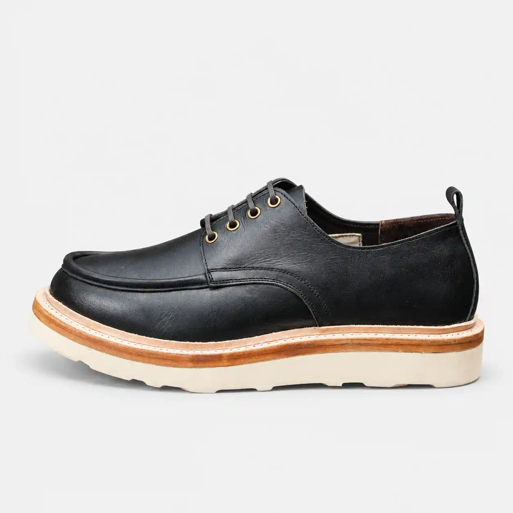 The Calder - Hand-Lasted Moc Oxford - Black