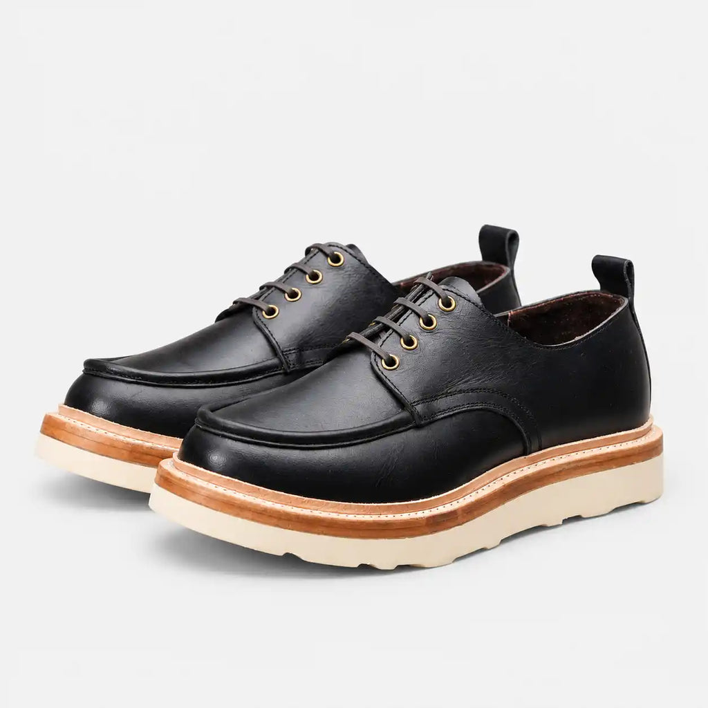 The Calder - Hand-Lasted Moc Oxford - Black