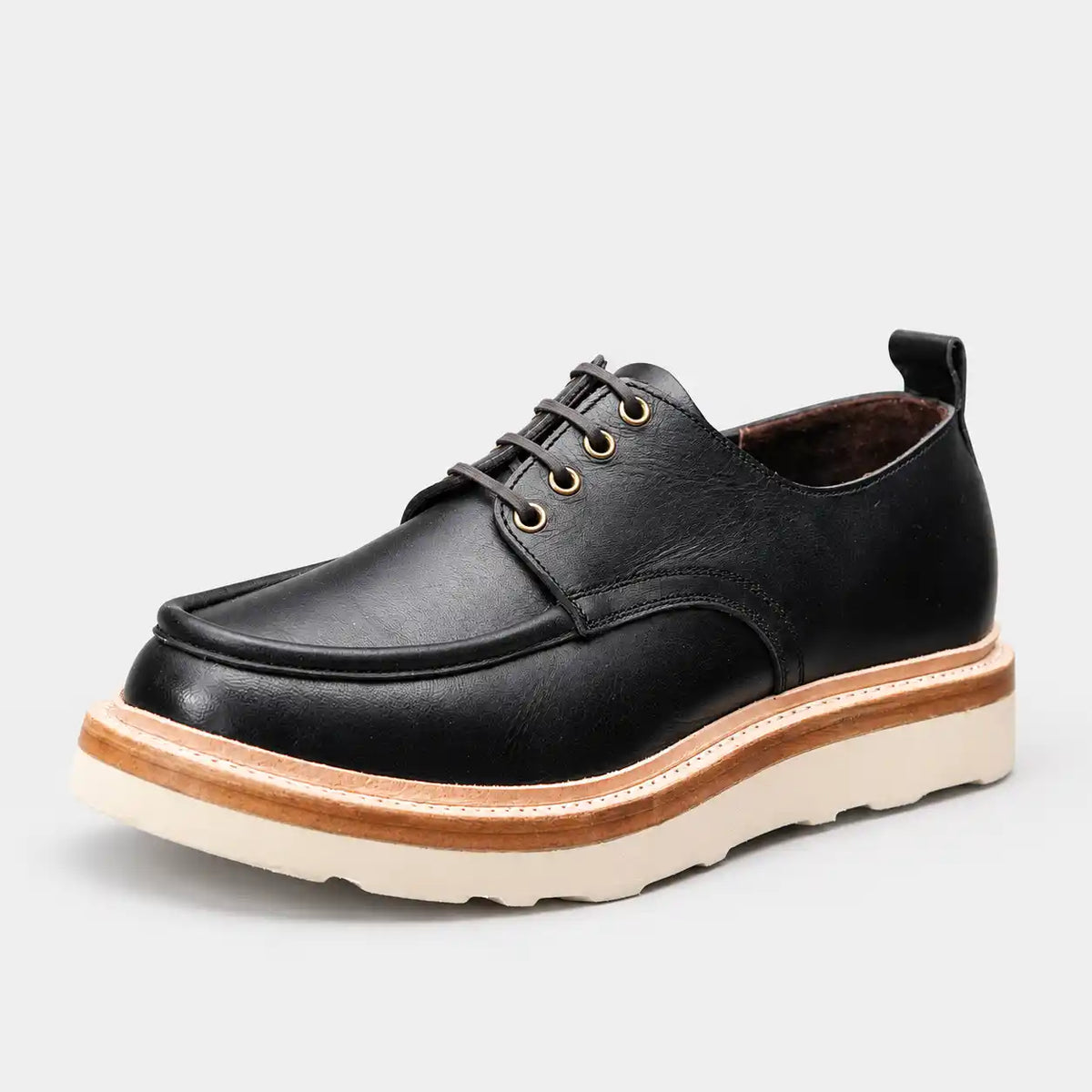 The Calder - Hand-Lasted Moc Oxford - Black