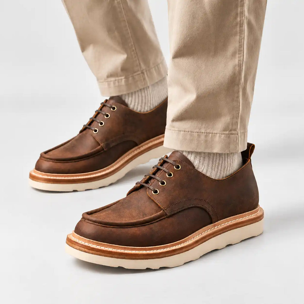 The Calder - Hand-Lasted Moc Oxford - Vintage Brown