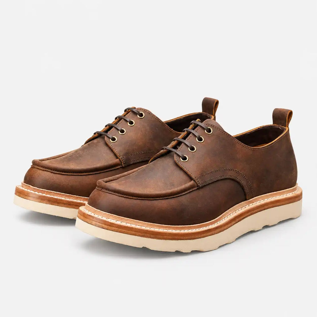 The Calder - Hand-Lasted Moc Oxford - Vintage Brown
