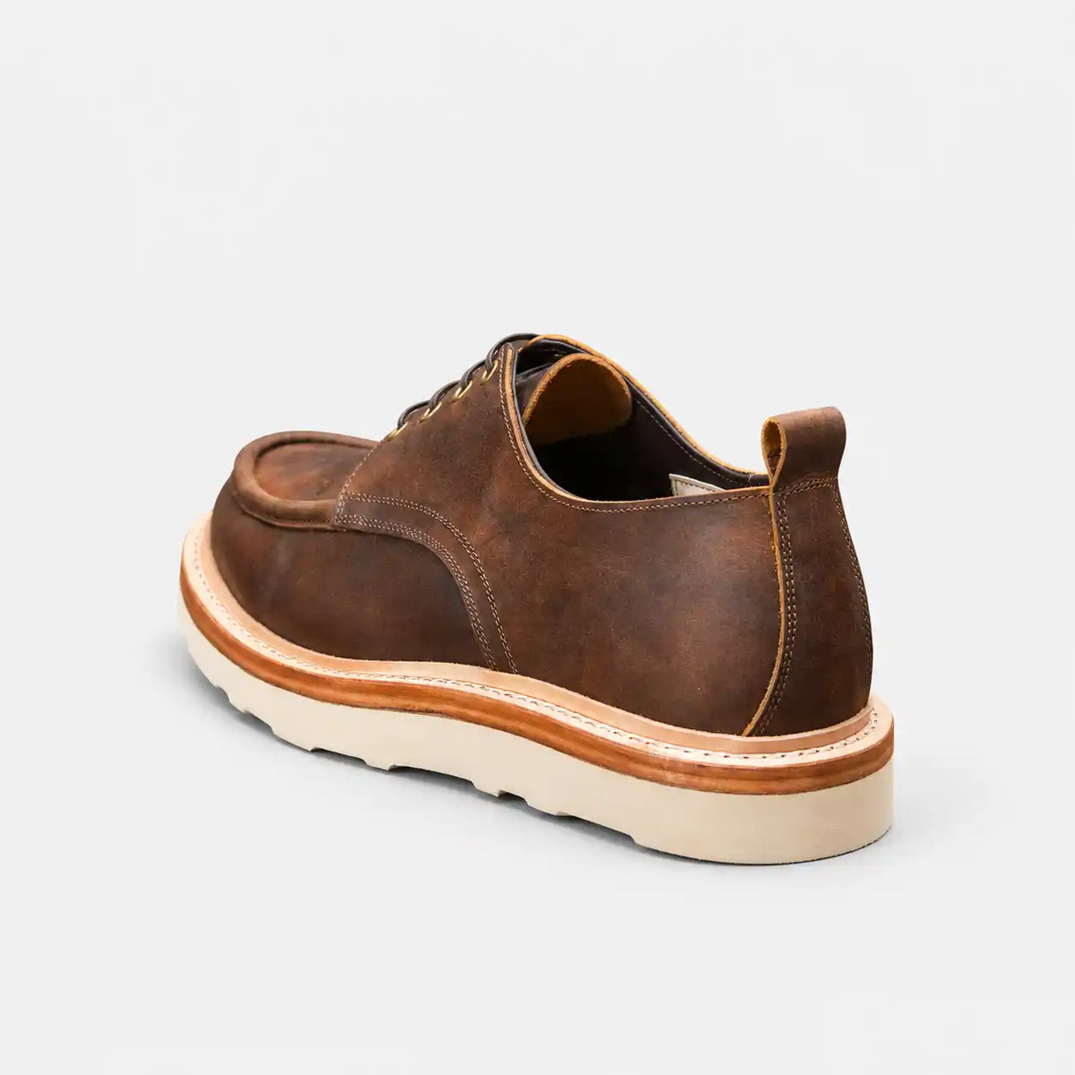 The Calder - Hand-Lasted Moc Oxford - Vintage Brown