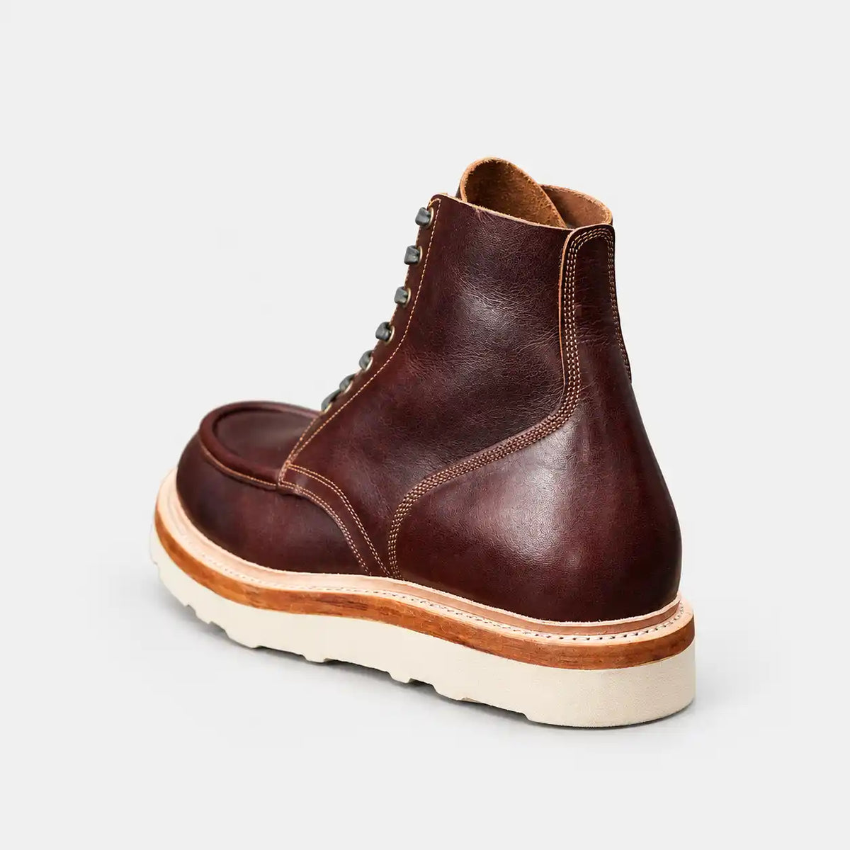 The Ashford — Hand-Lasted Moc Toe Boot - Saddle Tan