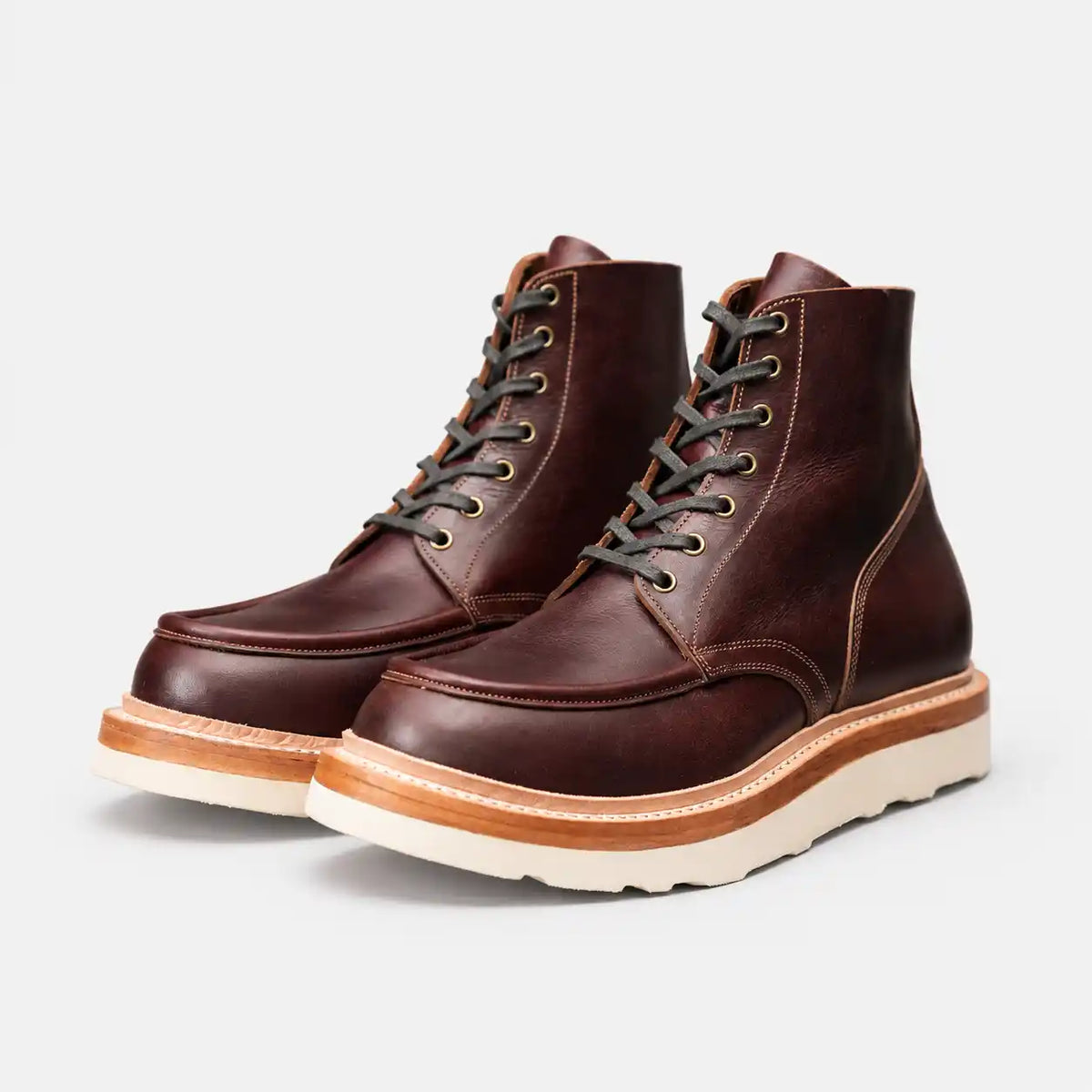 The Ashford — Hand-Lasted Moc Toe Boot - Saddle Tan