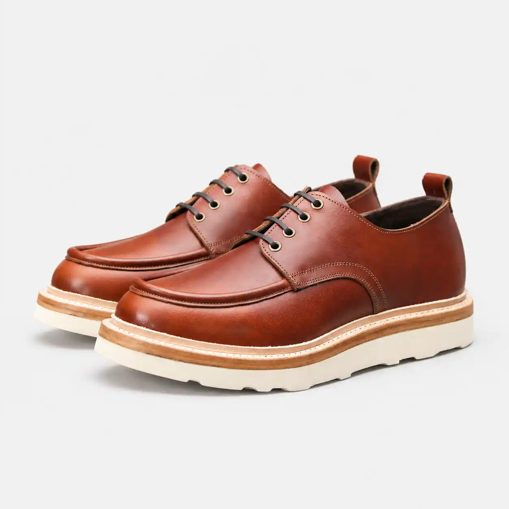 The Calder - Hand-Lasted Moc Oxford - Saddle Tan