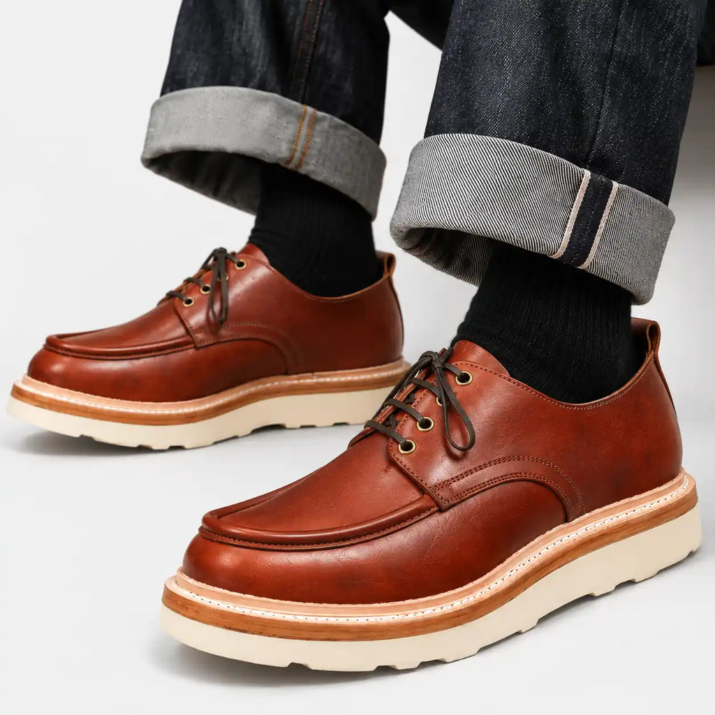 The Calder - Hand-Lasted Moc Oxford - Saddle Tan