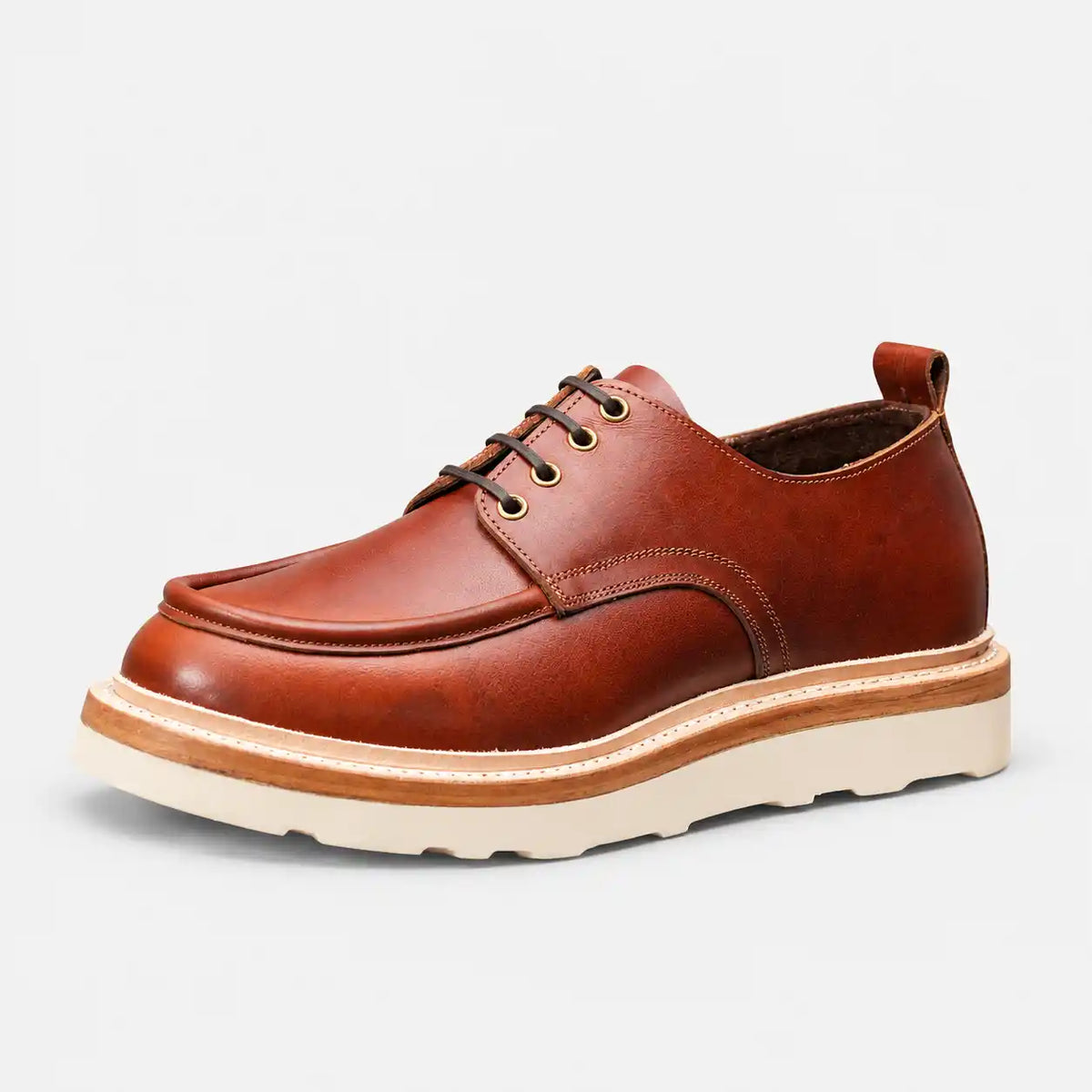 The Calder - Hand-Lasted Moc Oxford - Saddle Tan