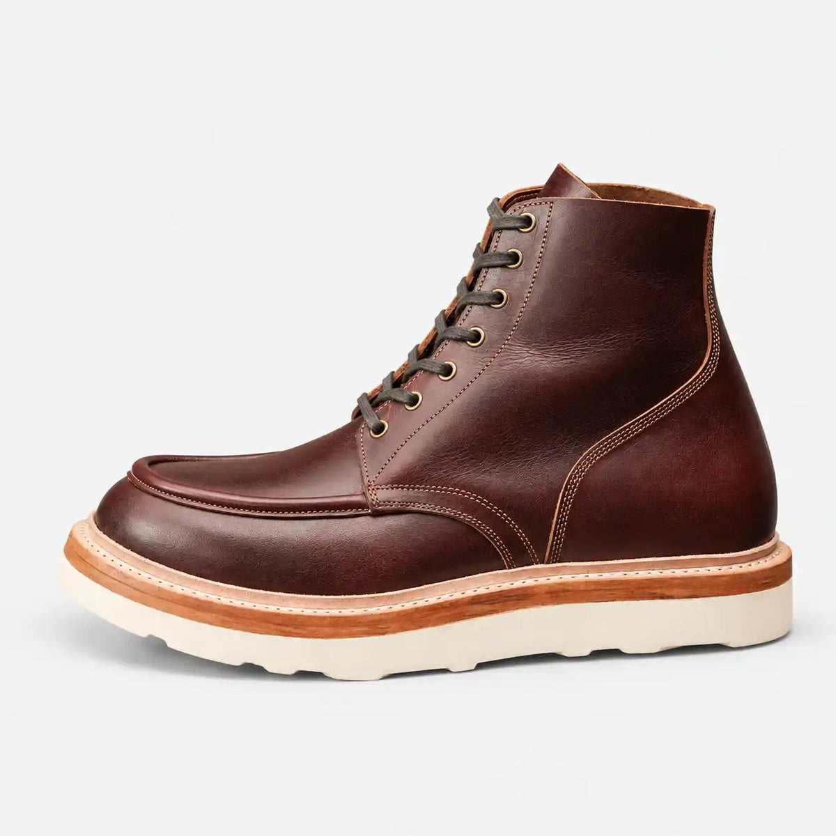 The Ashford — Hand-Lasted Moc Toe Boot - Saddle Tan