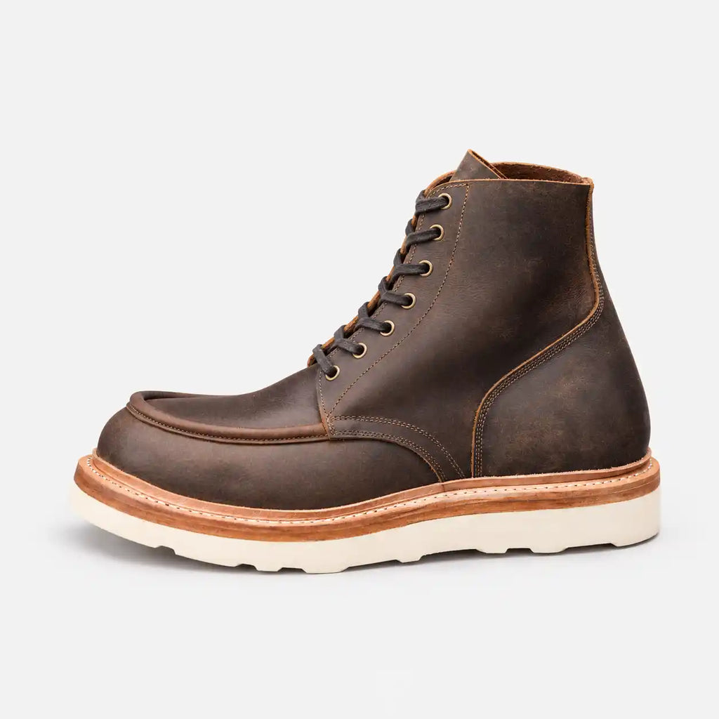 The Ashford — Hand-Lasted Moc Toe Boot - Vintage Brown