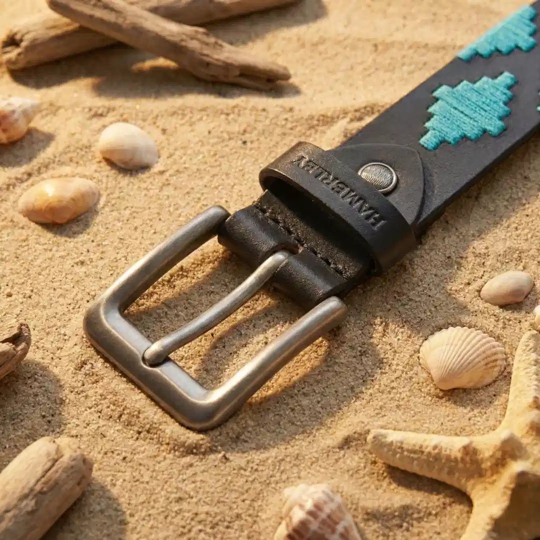 Azure Crest Handcrafted Polo Belt – Genuine Leather