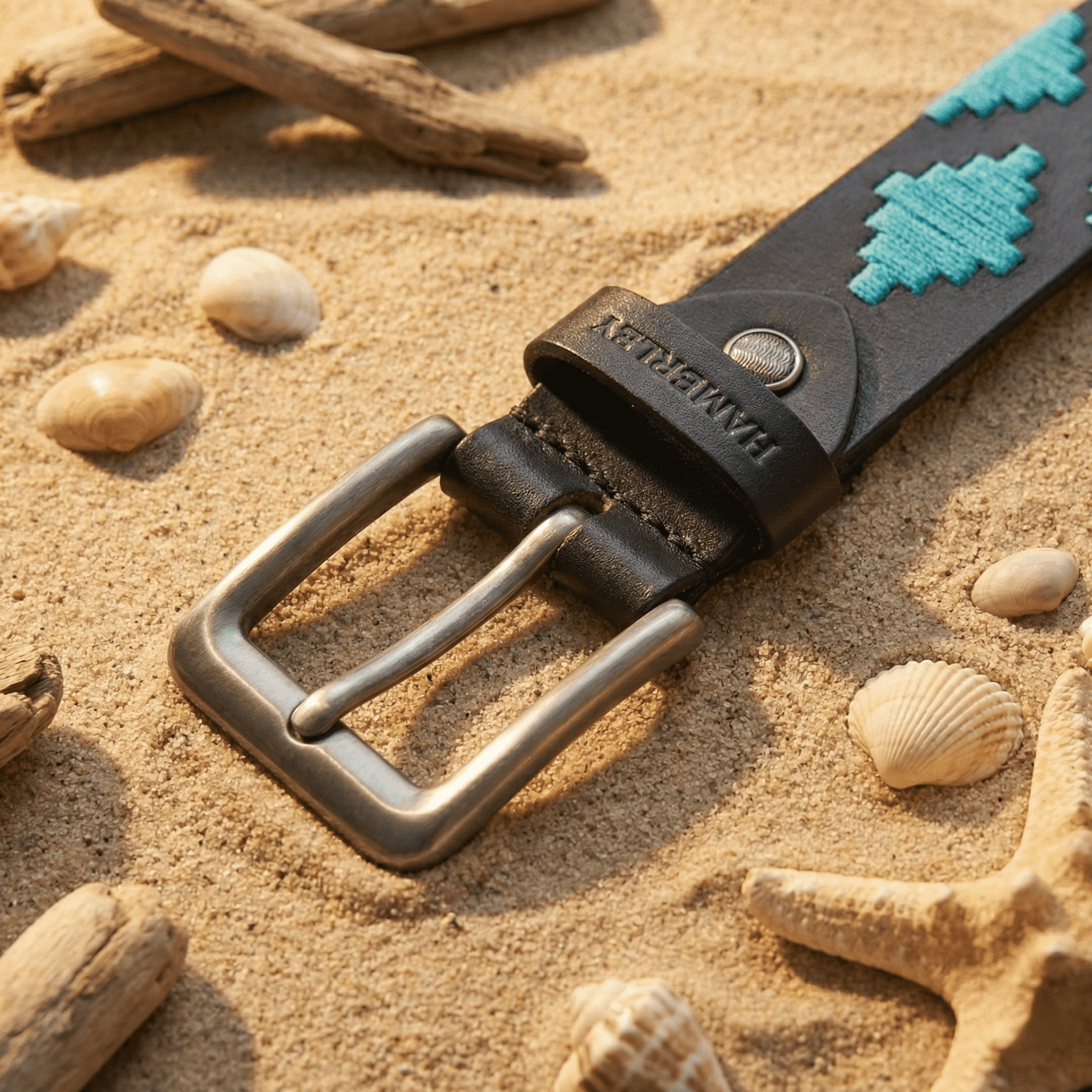 Azure Crest Handcrafted Polo Belt – Genuine Leather