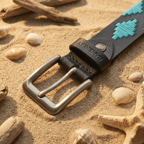 Azure Crest Handcrafted Polo Belt – Genuine Leather