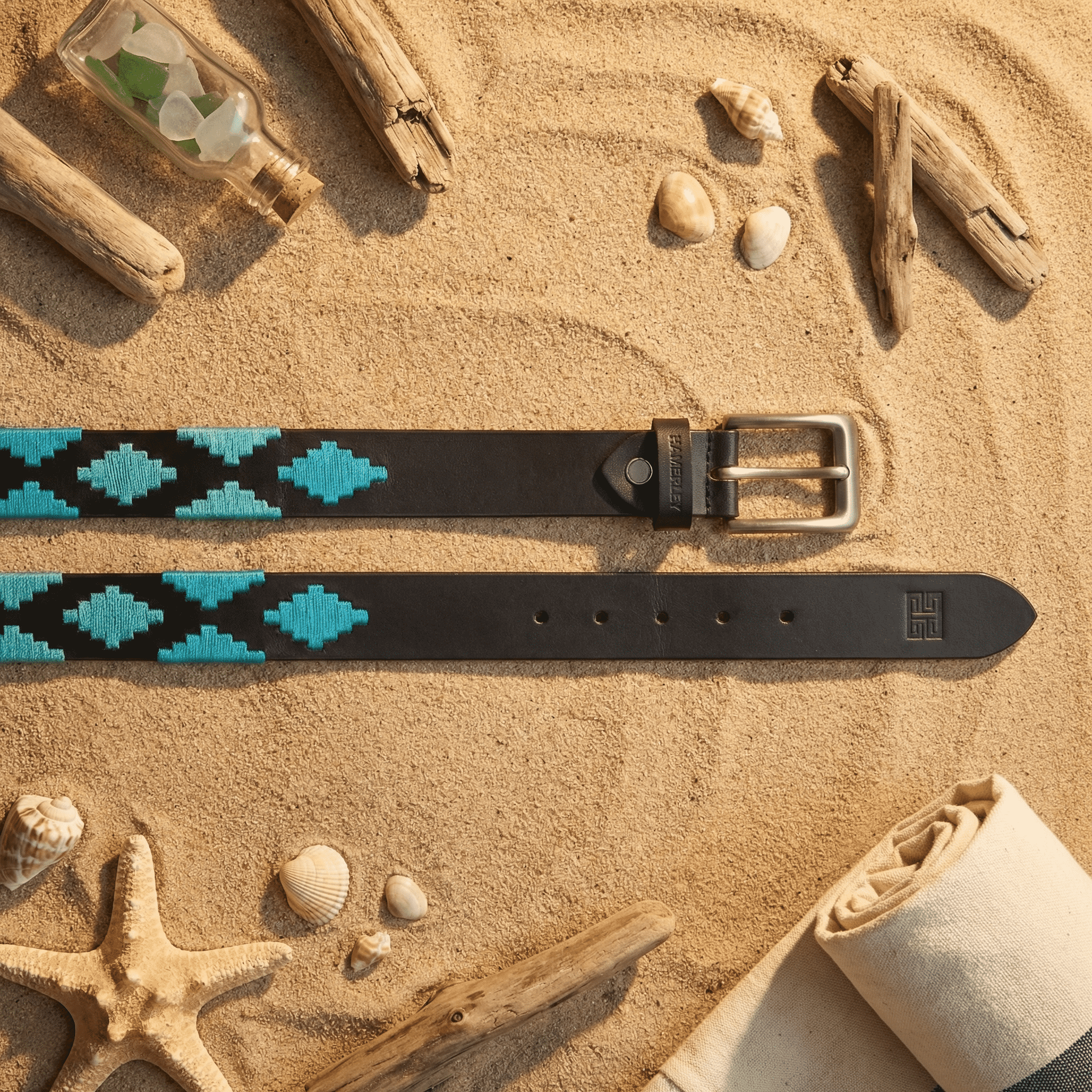 Azure Crest Handcrafted Polo Belt – Genuine Leather