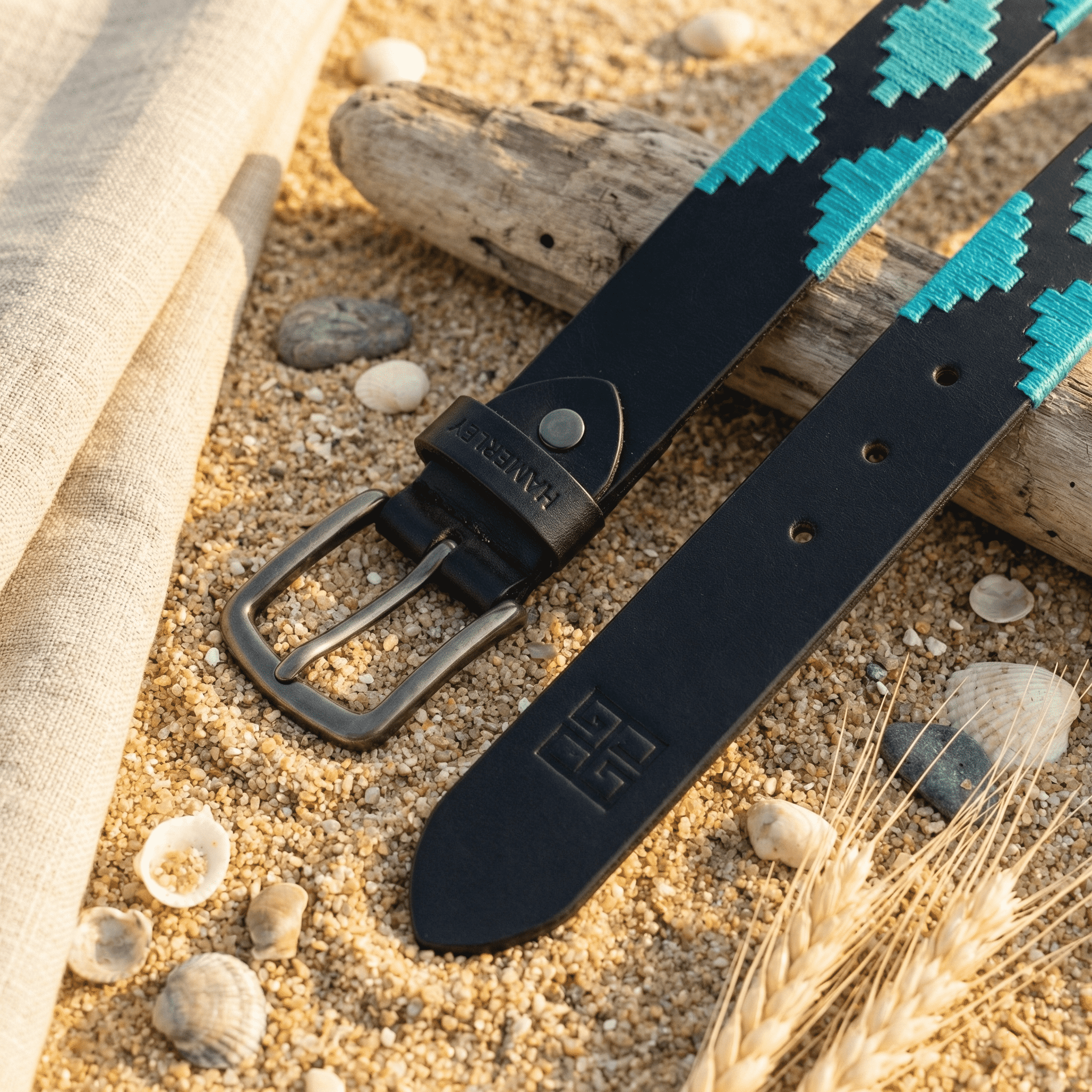 Azure Crest Handcrafted Polo Belt – Genuine Leather