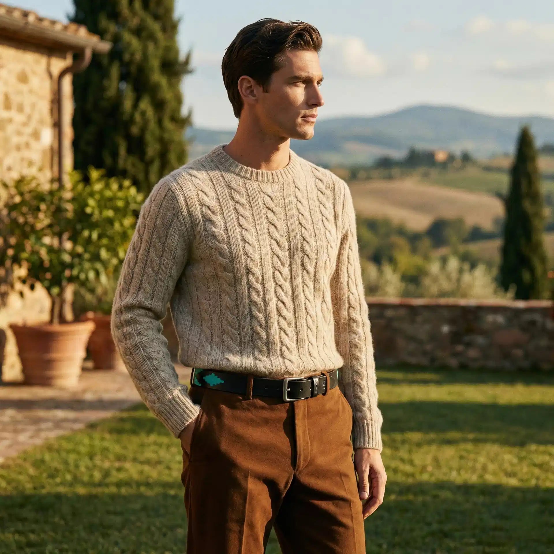 Azure Crest Handcrafted Polo Belt – Genuine Leather